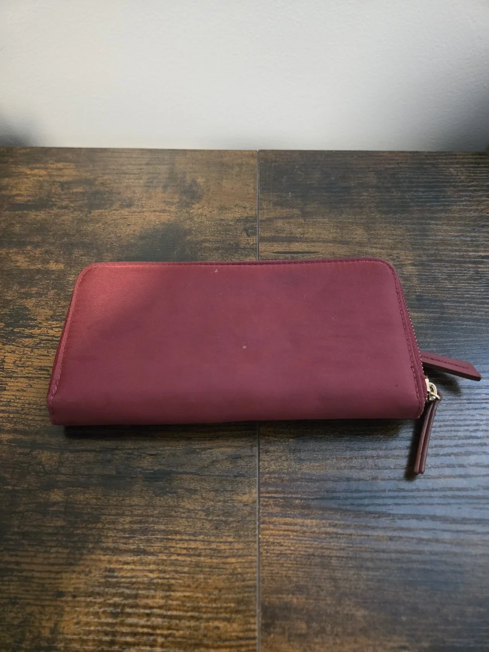 Zip Around Wallet in Deep Burgundy